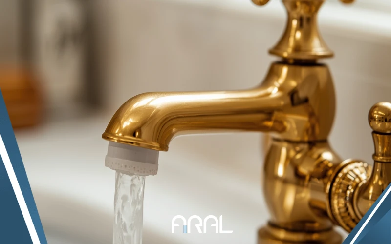 شیرآلات طلایی با محافظ سیلیکونی